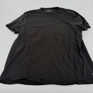 John Varvatos USA Mens Black Slub Cotton Pocket T-Shirt Size L Peace Sign Tag